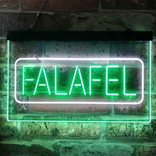 Middle Eastern Food Falafel Dual LED Neon Light Sign